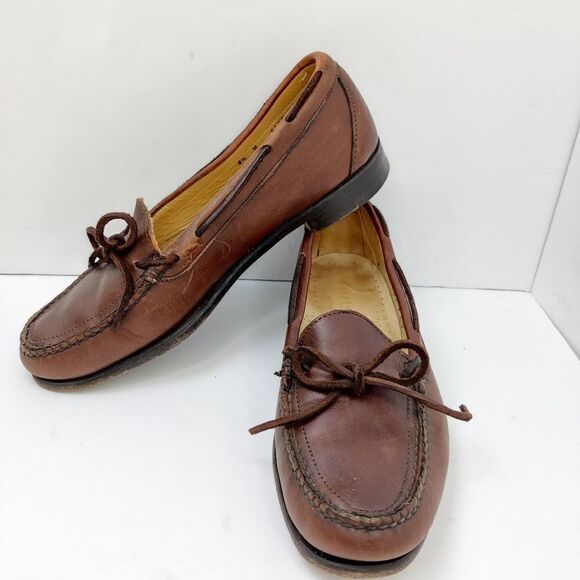 Barrie ltd Booters Mens Slip on Loafers in Brown Leather Sz 8.5 M Mocc Toe - Picture 15 of 15